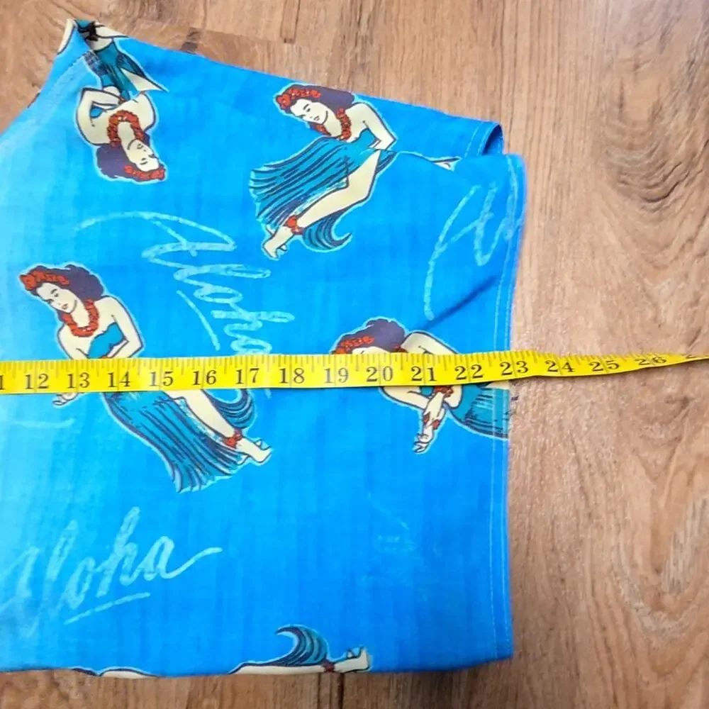 Hang Ten Hula Girl Graphic Board Shorts Orange Blue Mens 38 Swim Trunks